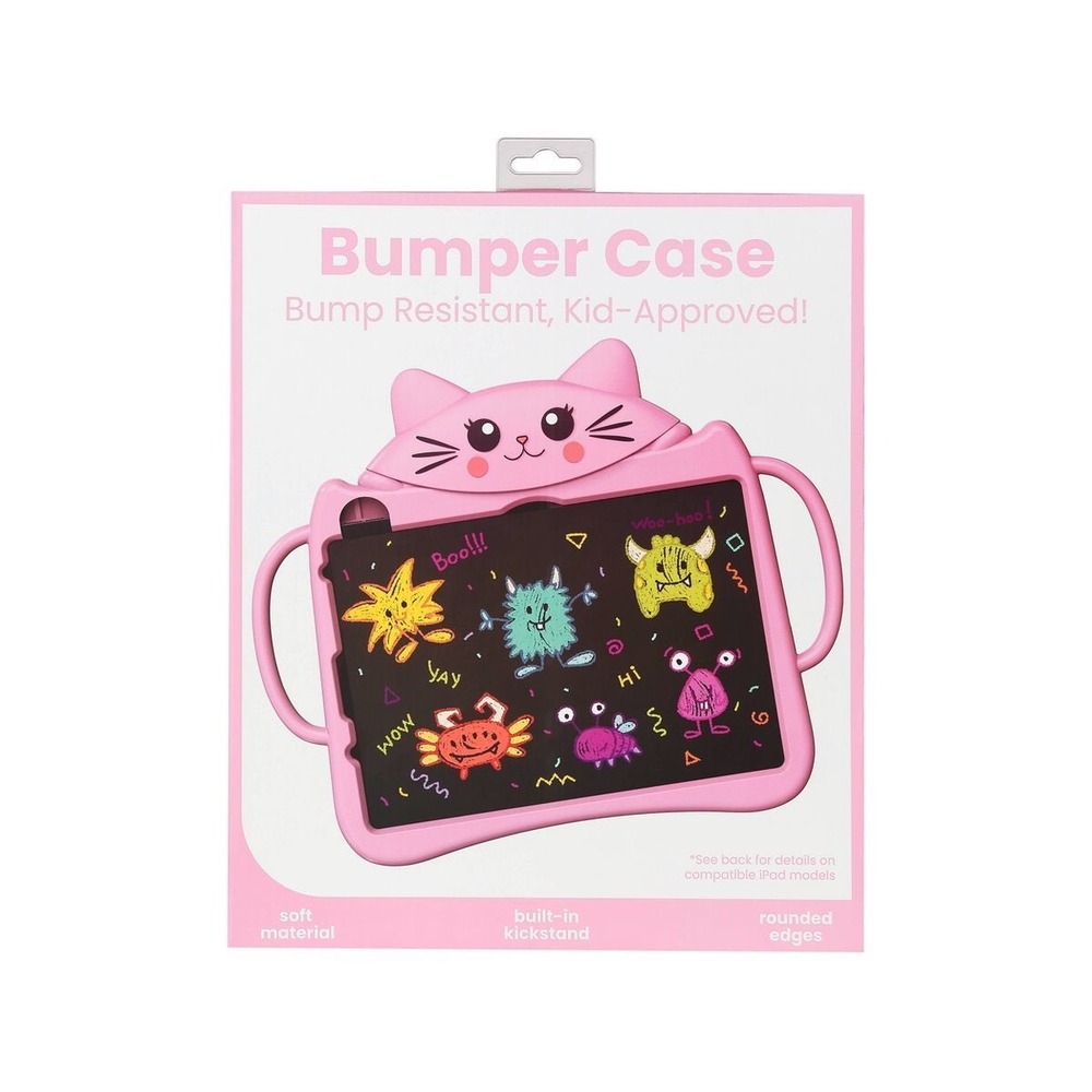 New in box kids iPad case & stand Pink kitty  silicone